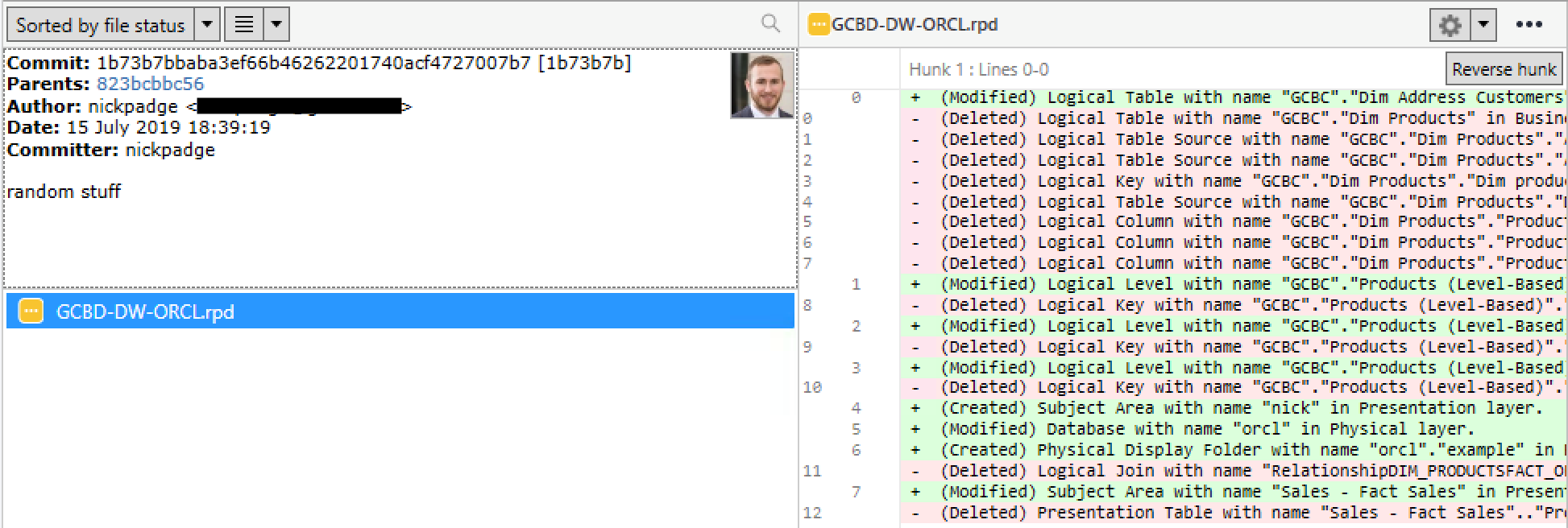 obiee comparing rpd files with git_5