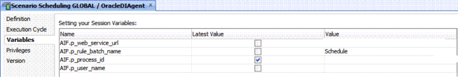 Variables option