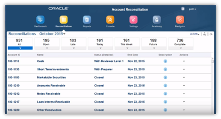 Oracle_ARCS_Account_Reconciliations_List