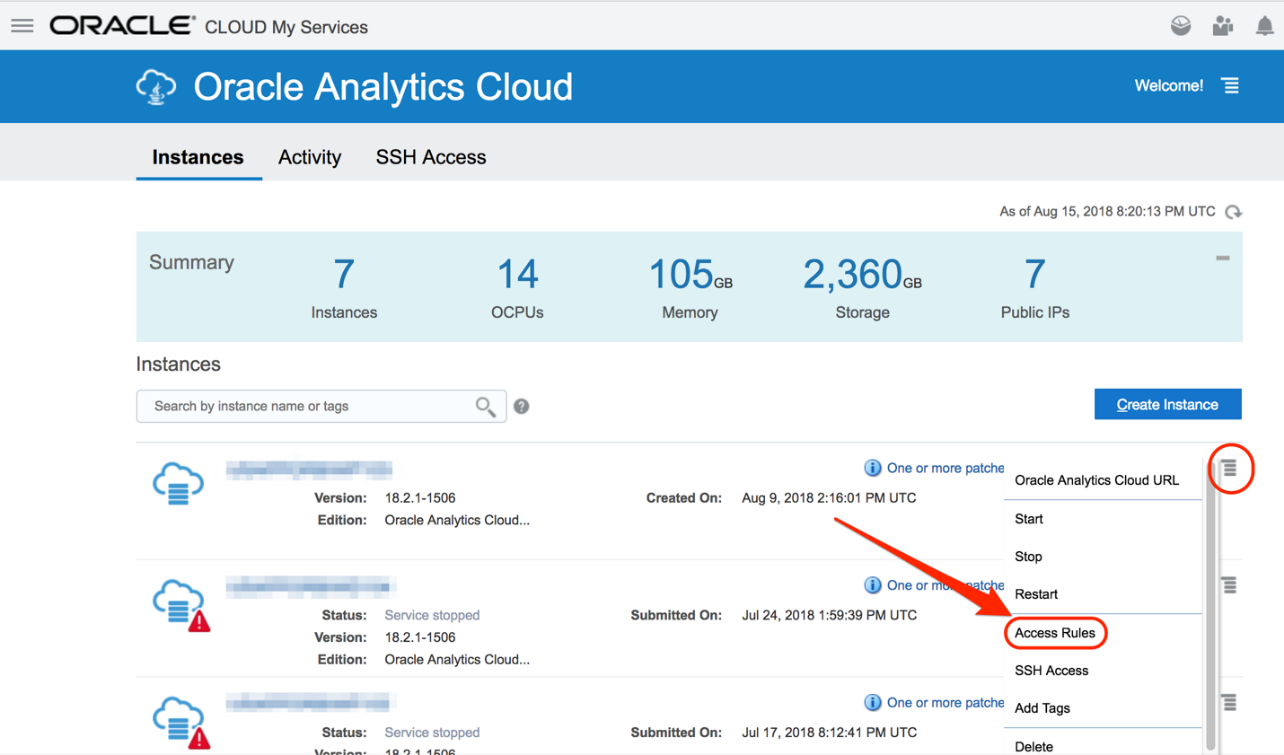 Opening Ports for OAC - EM Browser Access and RPD Admin Tool Access